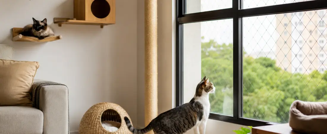 Enriquecimento ambiental para gatos: como tornar a casa mais interessante e segura