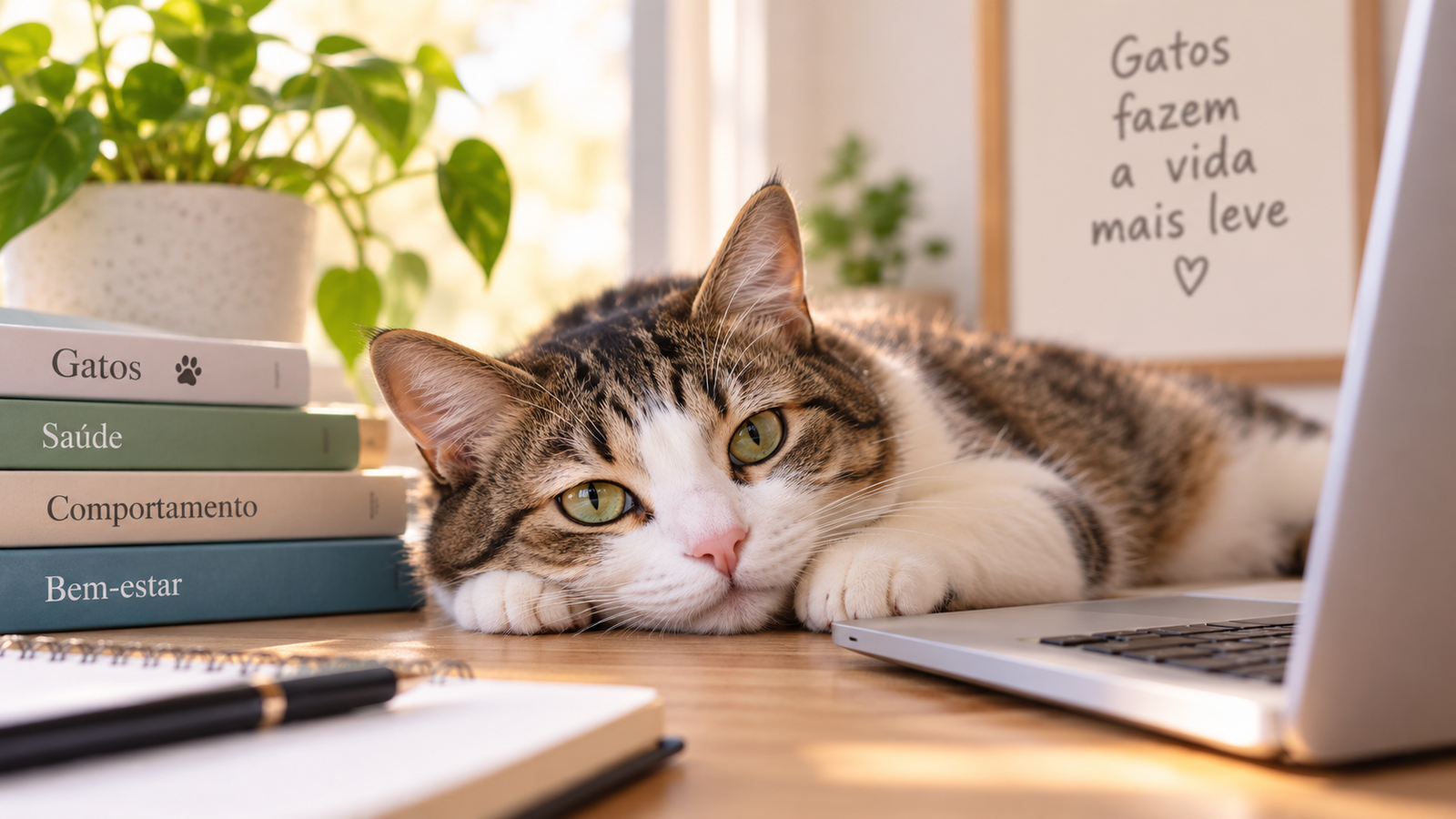 Gato em ambiente tranquilo representando informação e cuidado responsável